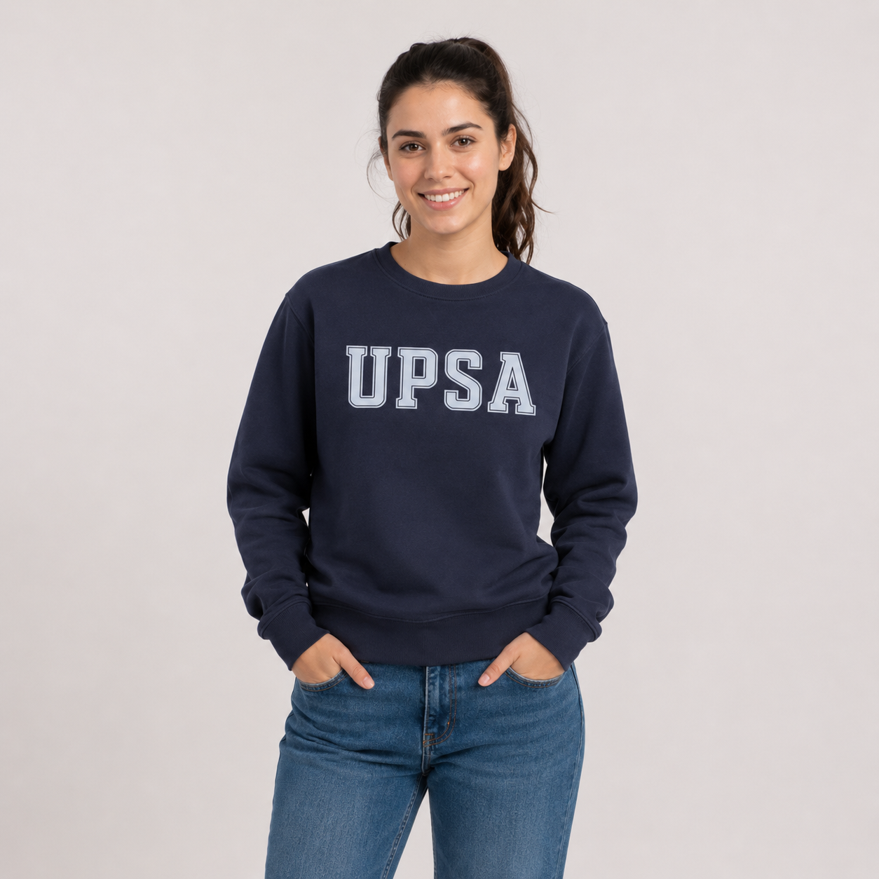 Sudadera “UPSA” estilo college (sin capucha)