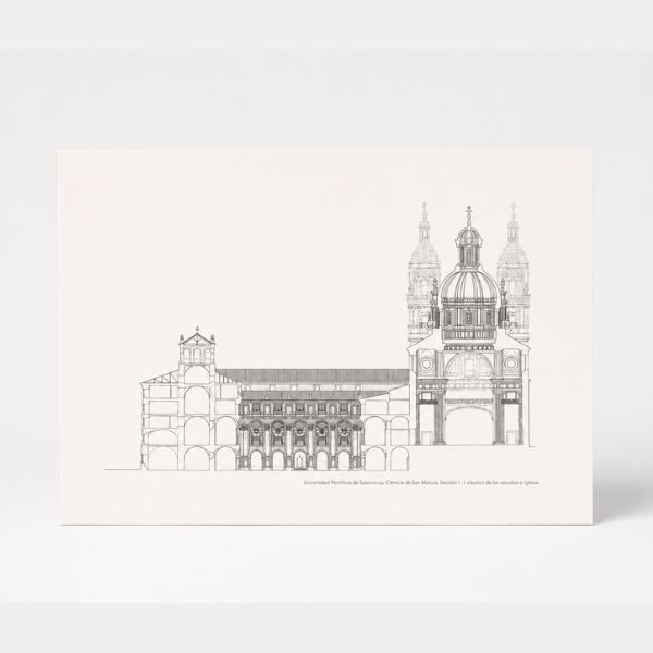 Lámina ilustrada “Claustro de San Marcos” UPSA