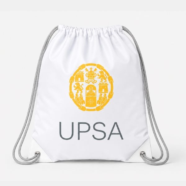 Mochila de cuerdas UPSA blanca