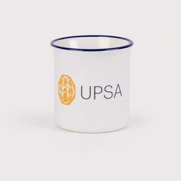 Taza metálica UPSA blanca