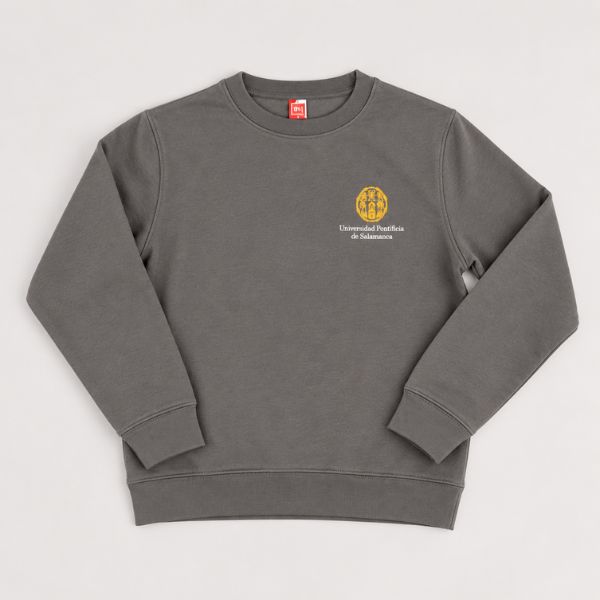 Sudadera con logo pequeño gris